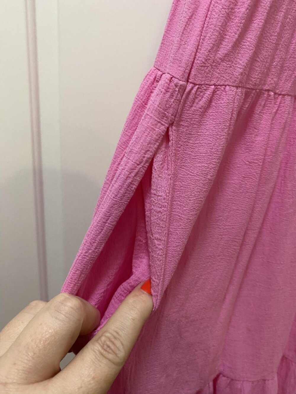9 Seed Lighthouse Beach Dress Womens Petite Small Pink Tiered Maxi Sleeveless - Picture 4 of 5